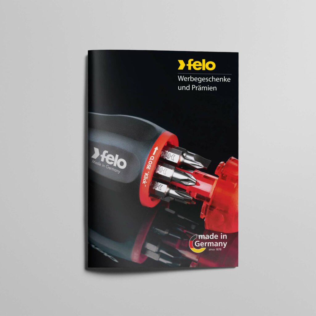 Wir gestalten das Cover für den Werbemittelkatalog von Felo.